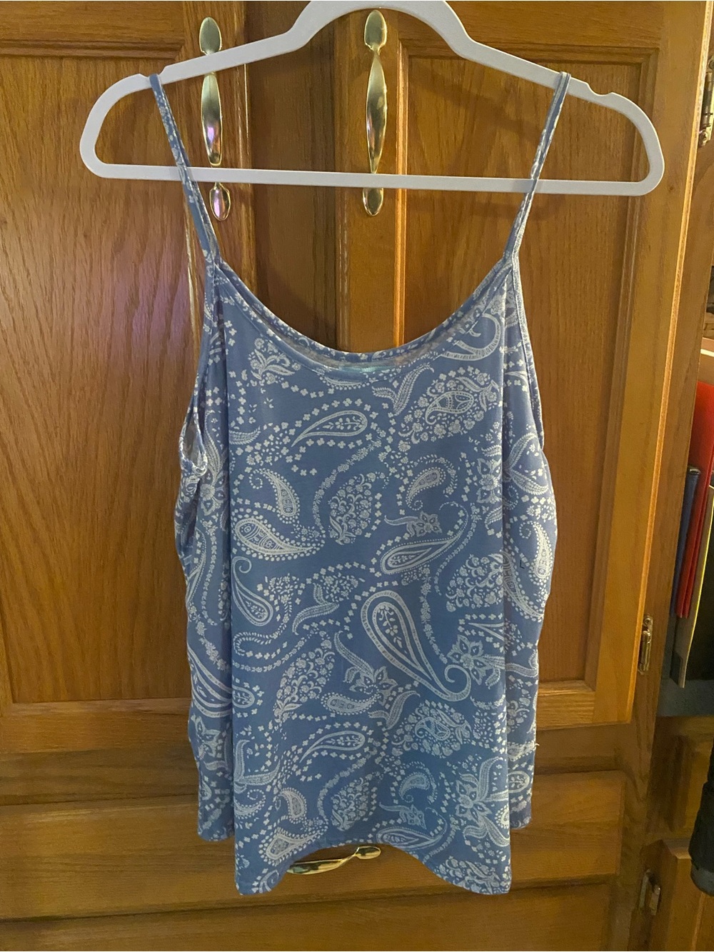 Maurices Blue Paisley Spaghetti-Strap Top